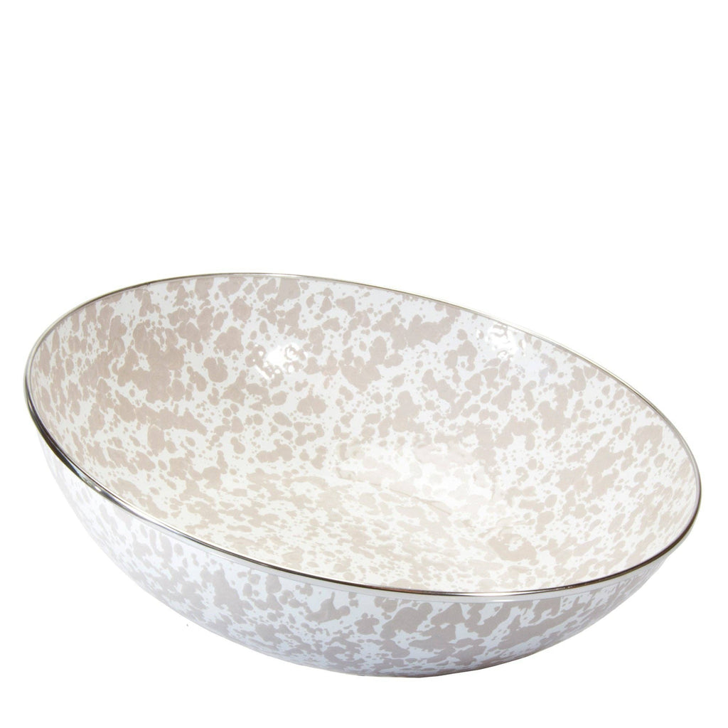 Golden Rabbit Enamelware Swirl Catering Bowl: Red Swirl