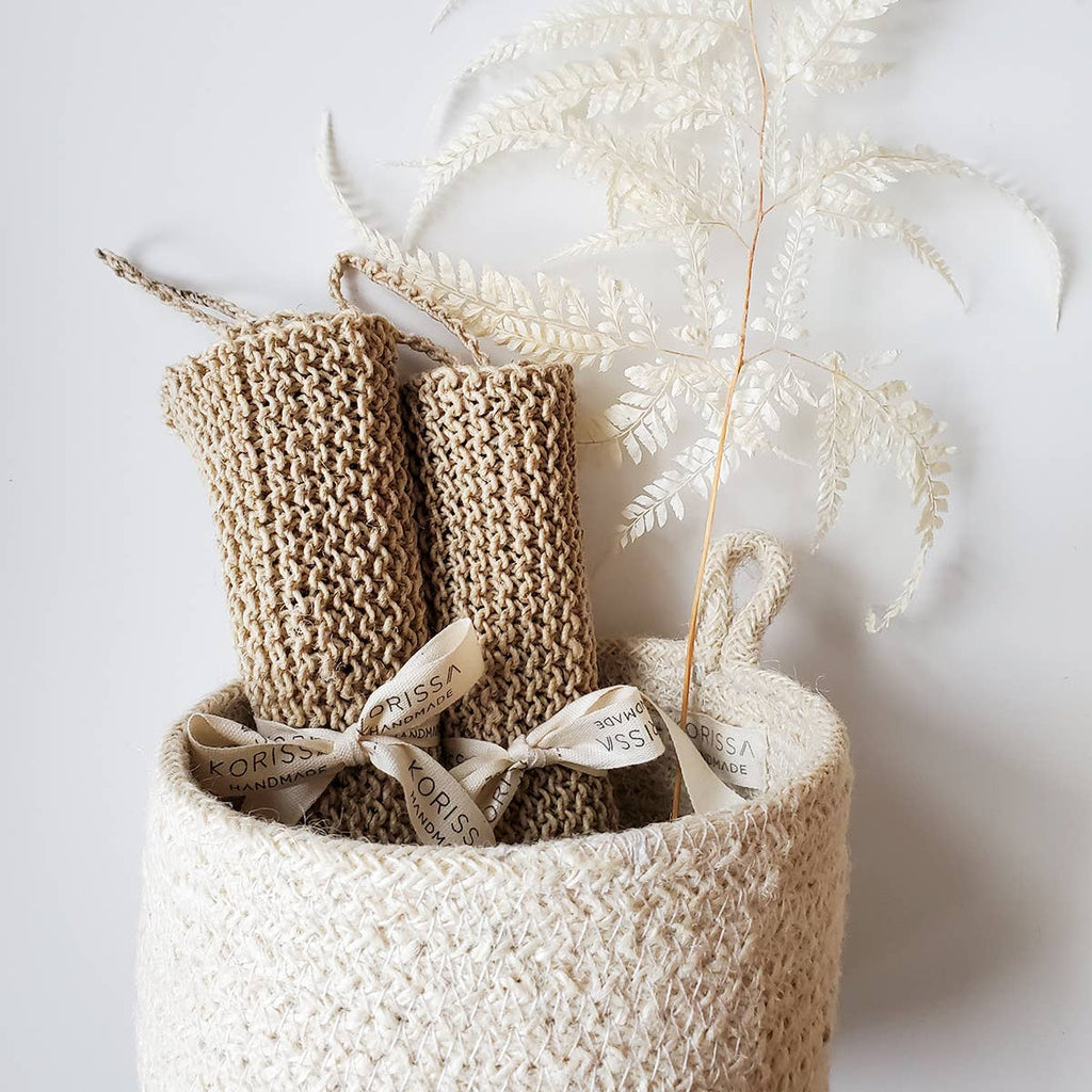 Handwoven Natural Hemp Washcloth - Set of 2