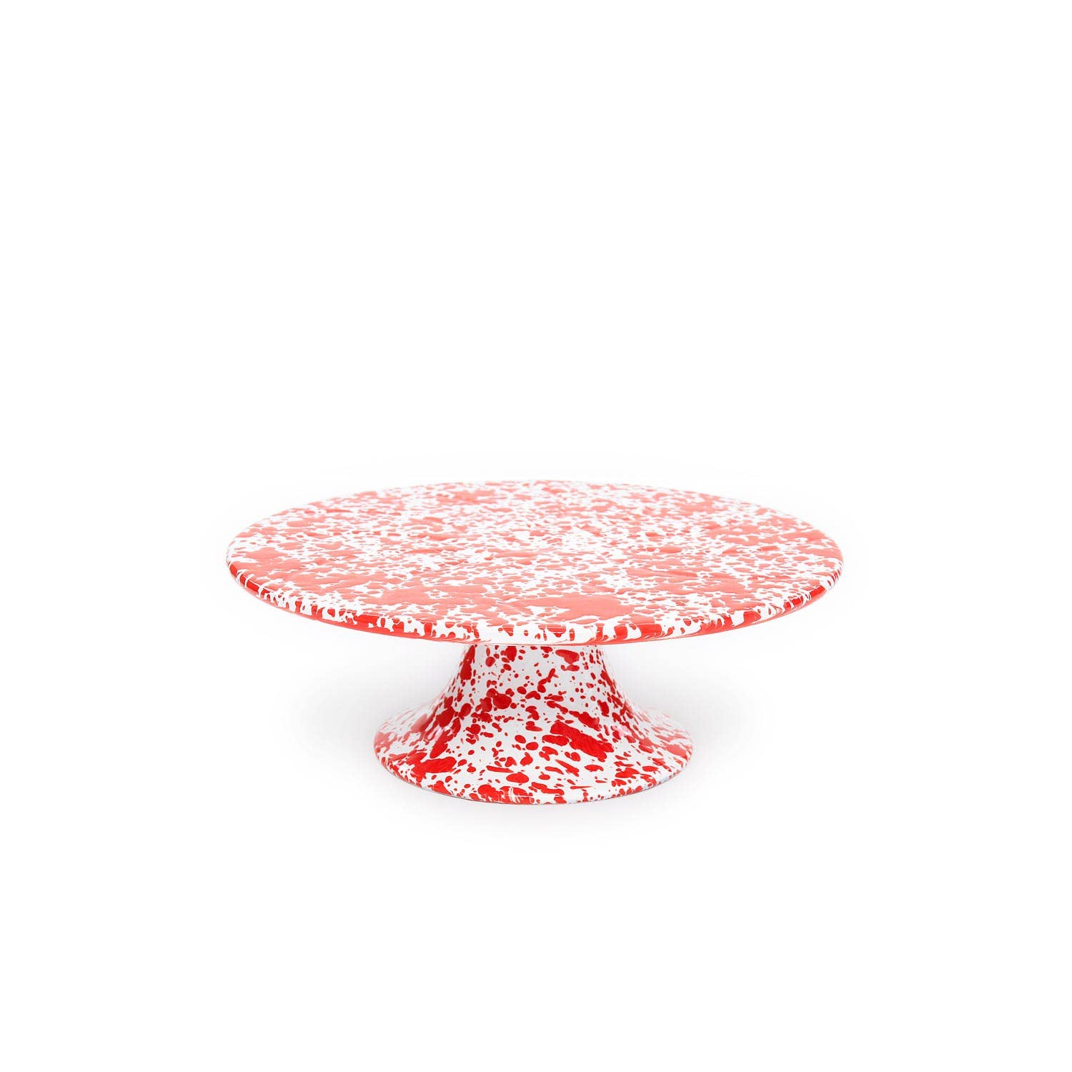 Splatter Enamelware Cake Stand: Red Splatter
