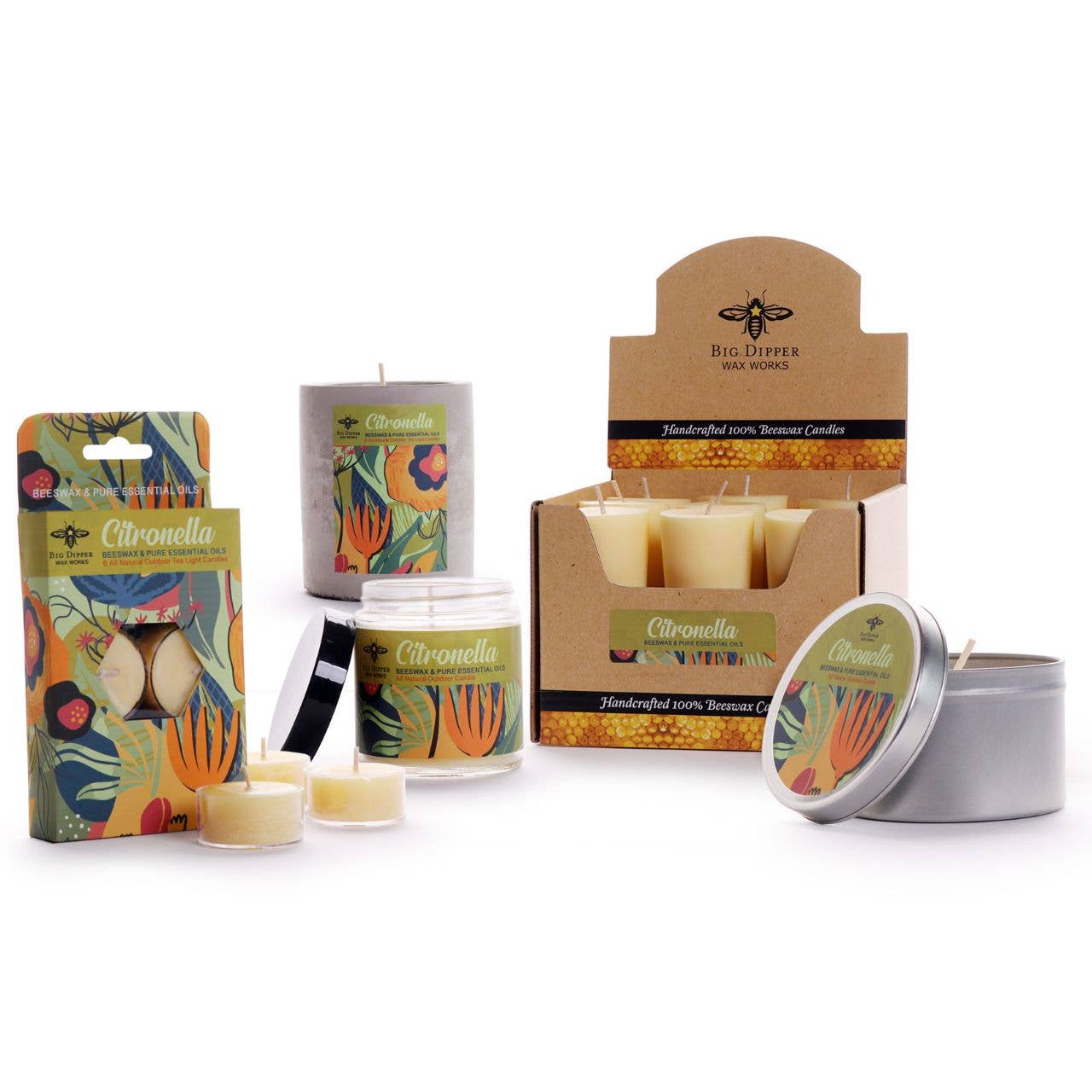 Citronella Outdoor Candle – Beeswax Blend – Concrete Cup