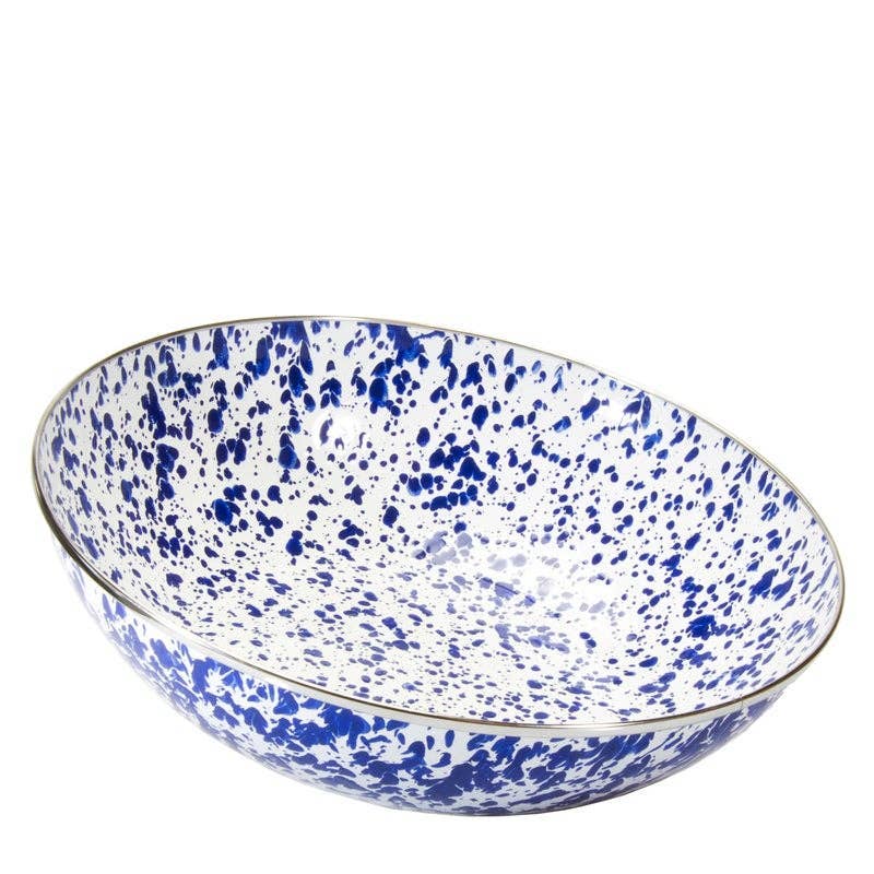 Golden Rabbit Enamelware Swirl Catering Bowl: Red Swirl