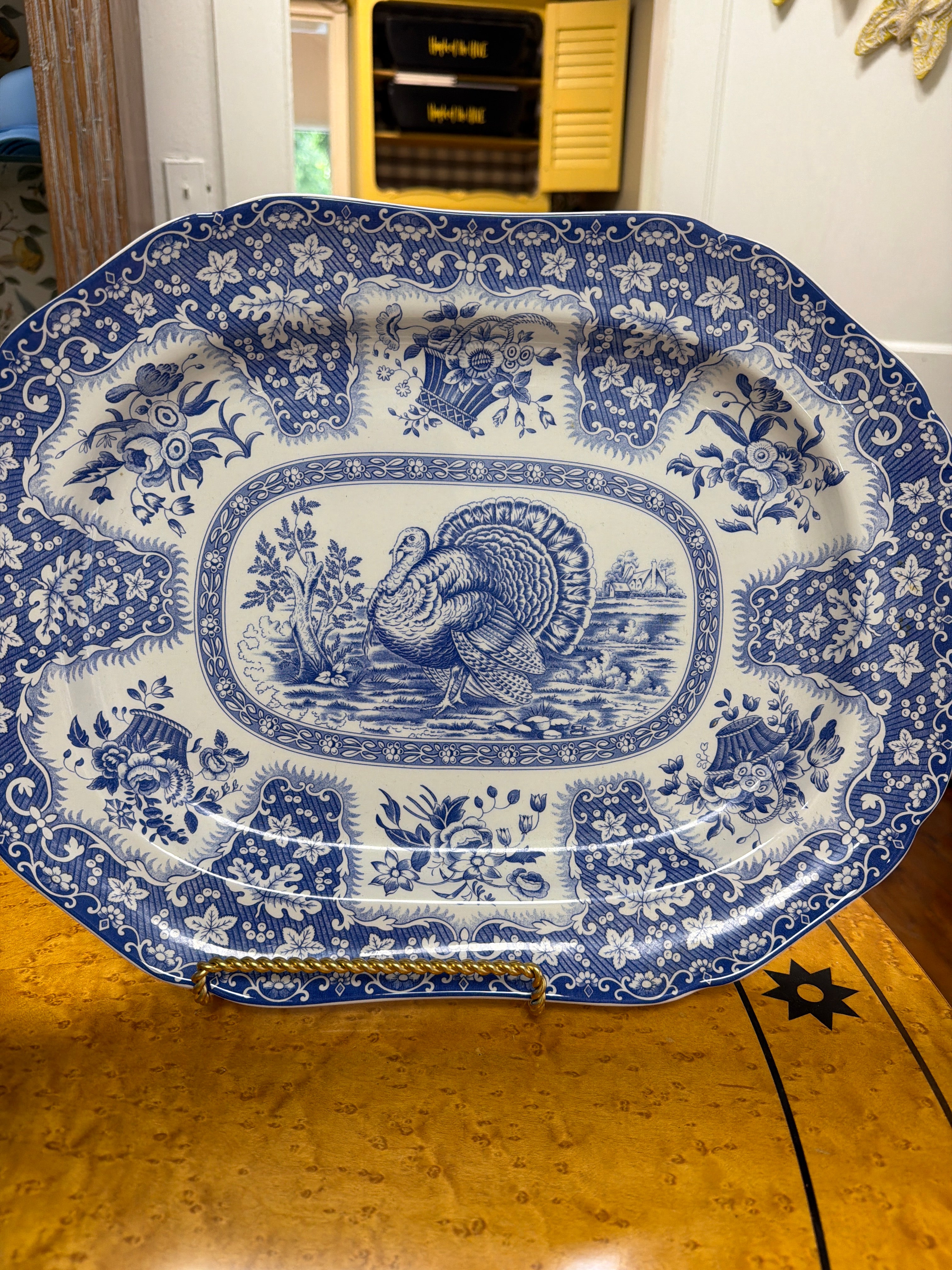 Spode Festival Blue Turkey Platter