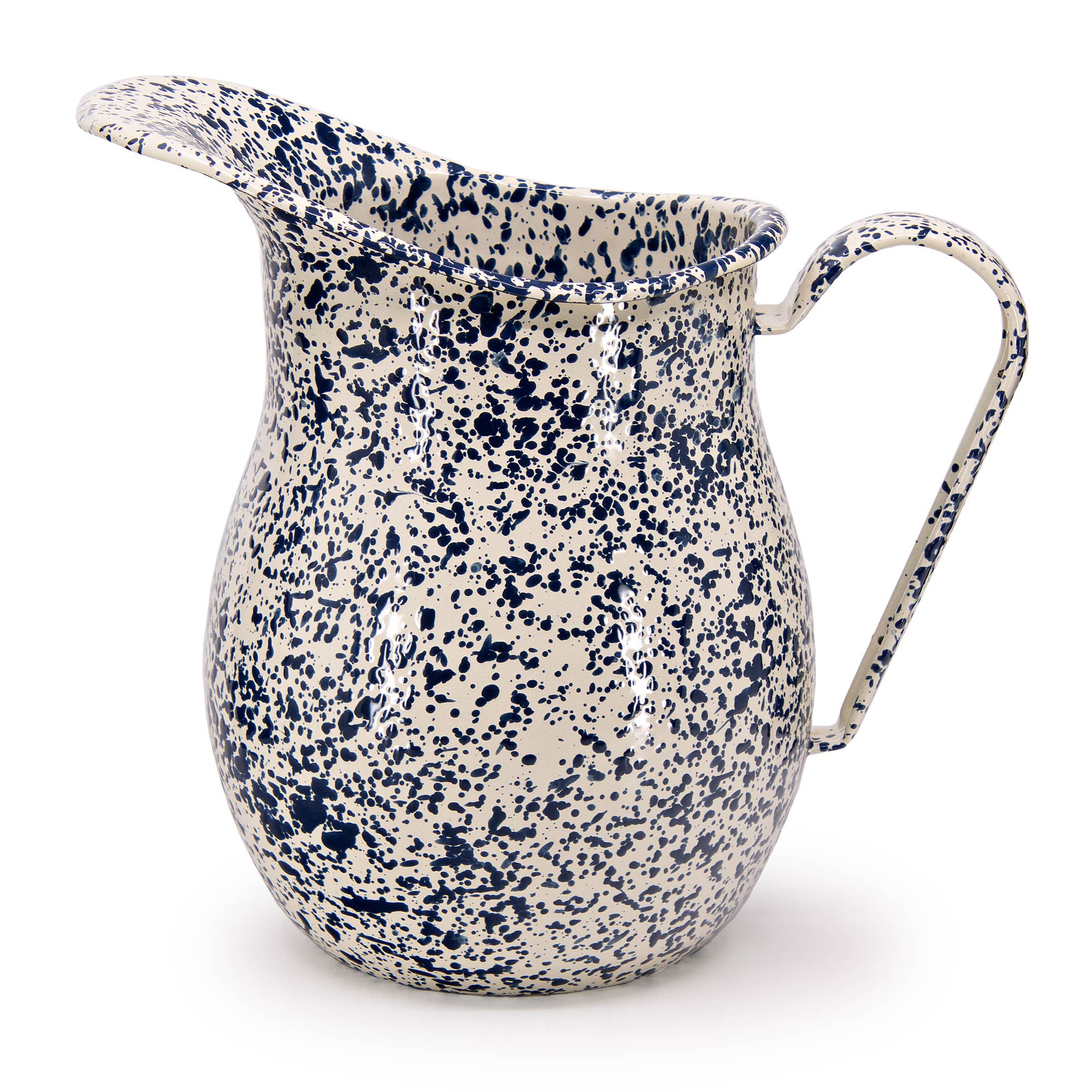 Splatter Enamelware Large Pitcher: Blue Splatter