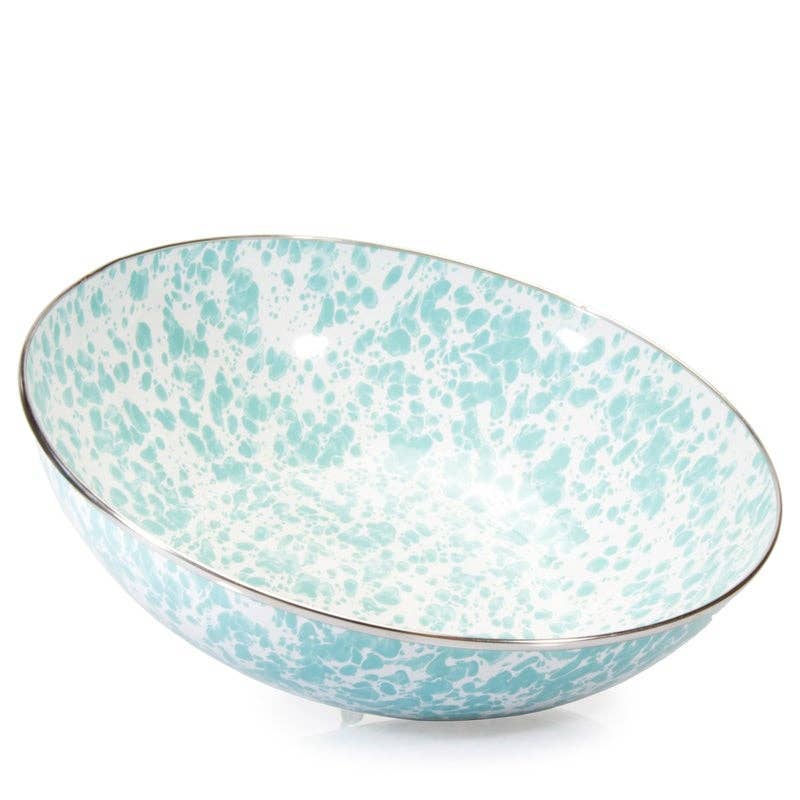 Golden Rabbit Enamelware Swirl Catering Bowl: Red Swirl