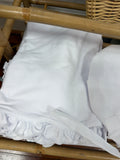 Infant Blanket with Ruffle, white