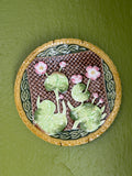 Vintage Ceramic Glazed Pink Geranium Plate