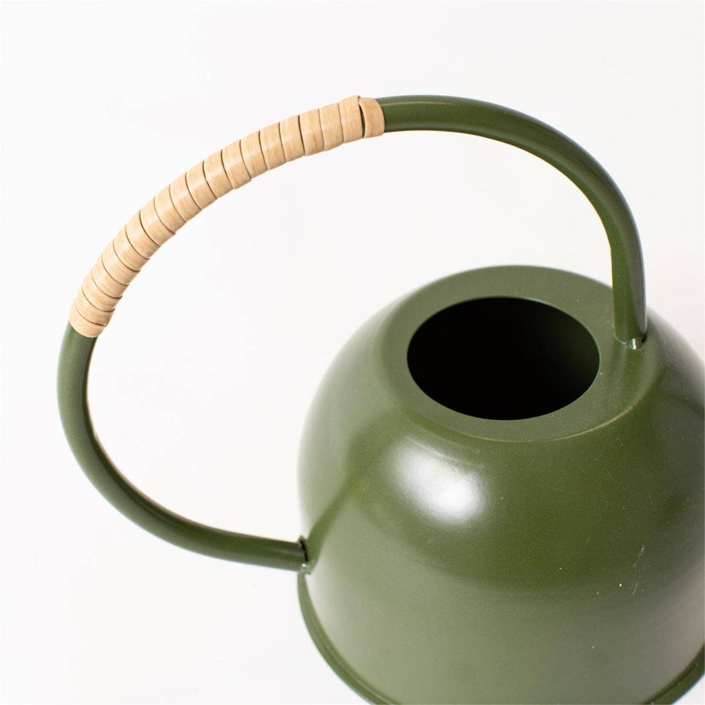 Green Enamel With Rattan Watering Can (Pk/04)