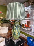 Lamp Green, w striped shade