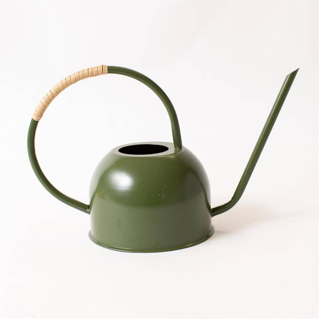Green Enamel With Rattan Watering Can (Pk/04)