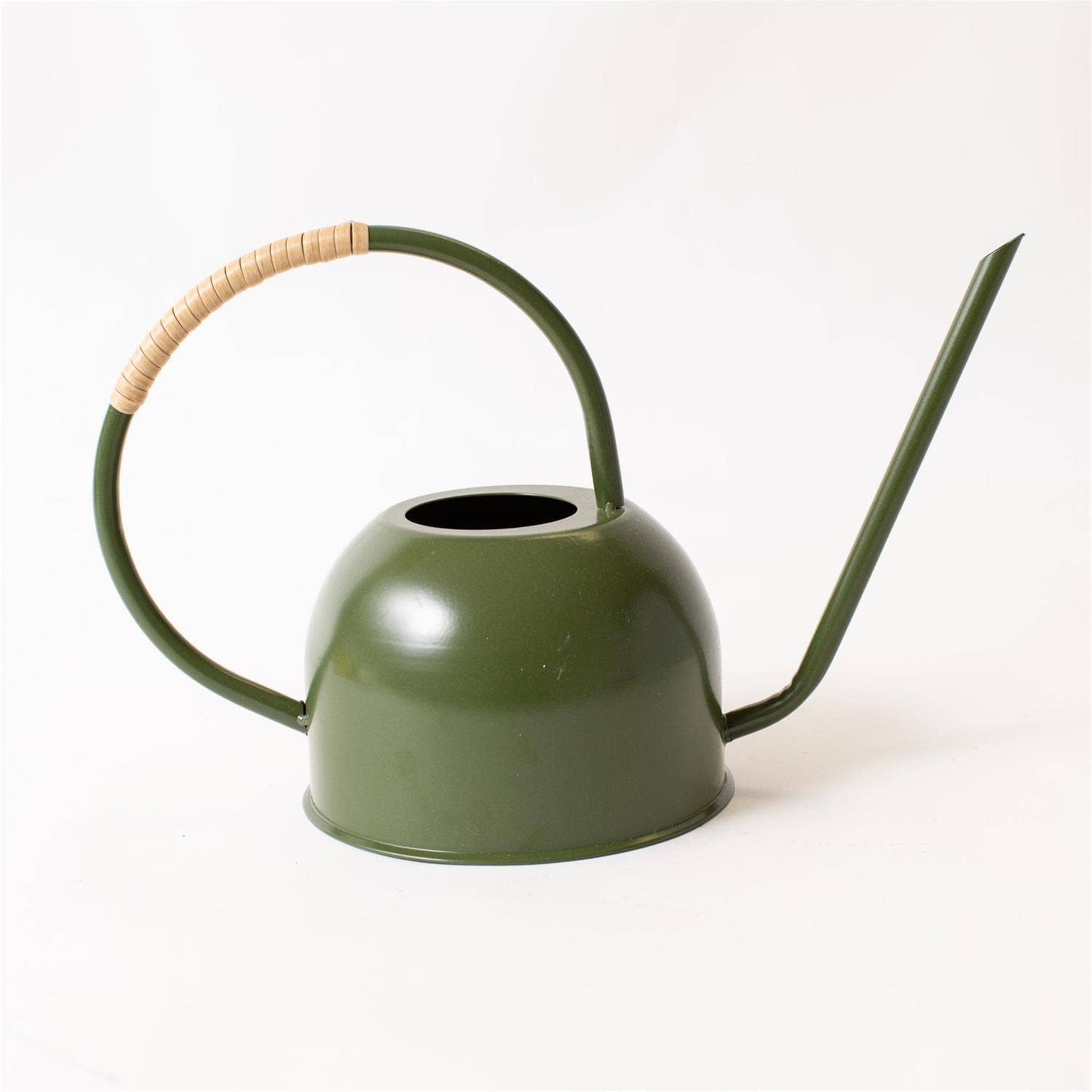 Green Enamel With Rattan Watering Can (Pk/04)