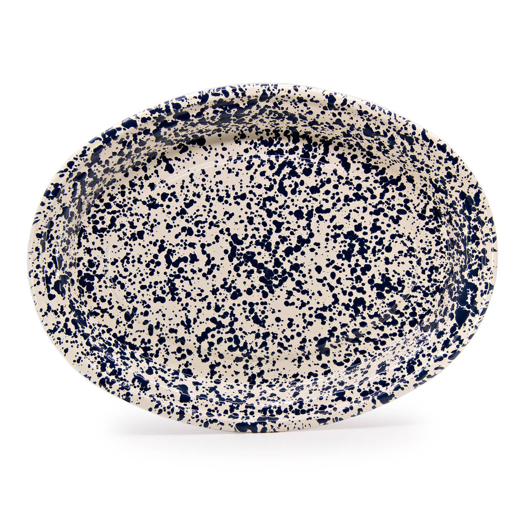Splatter Enamelware Oval Platter: Red Splatter