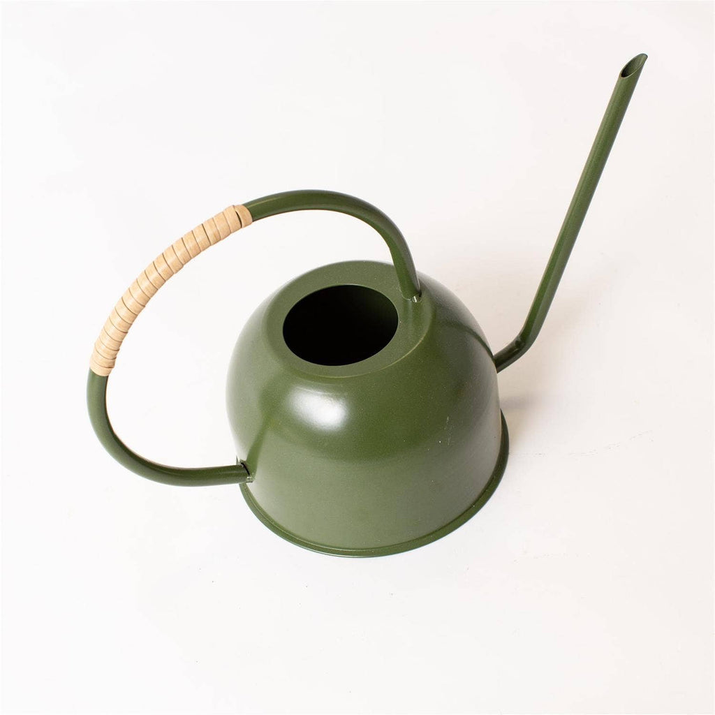 Green Enamel With Rattan Watering Can (Pk/04)