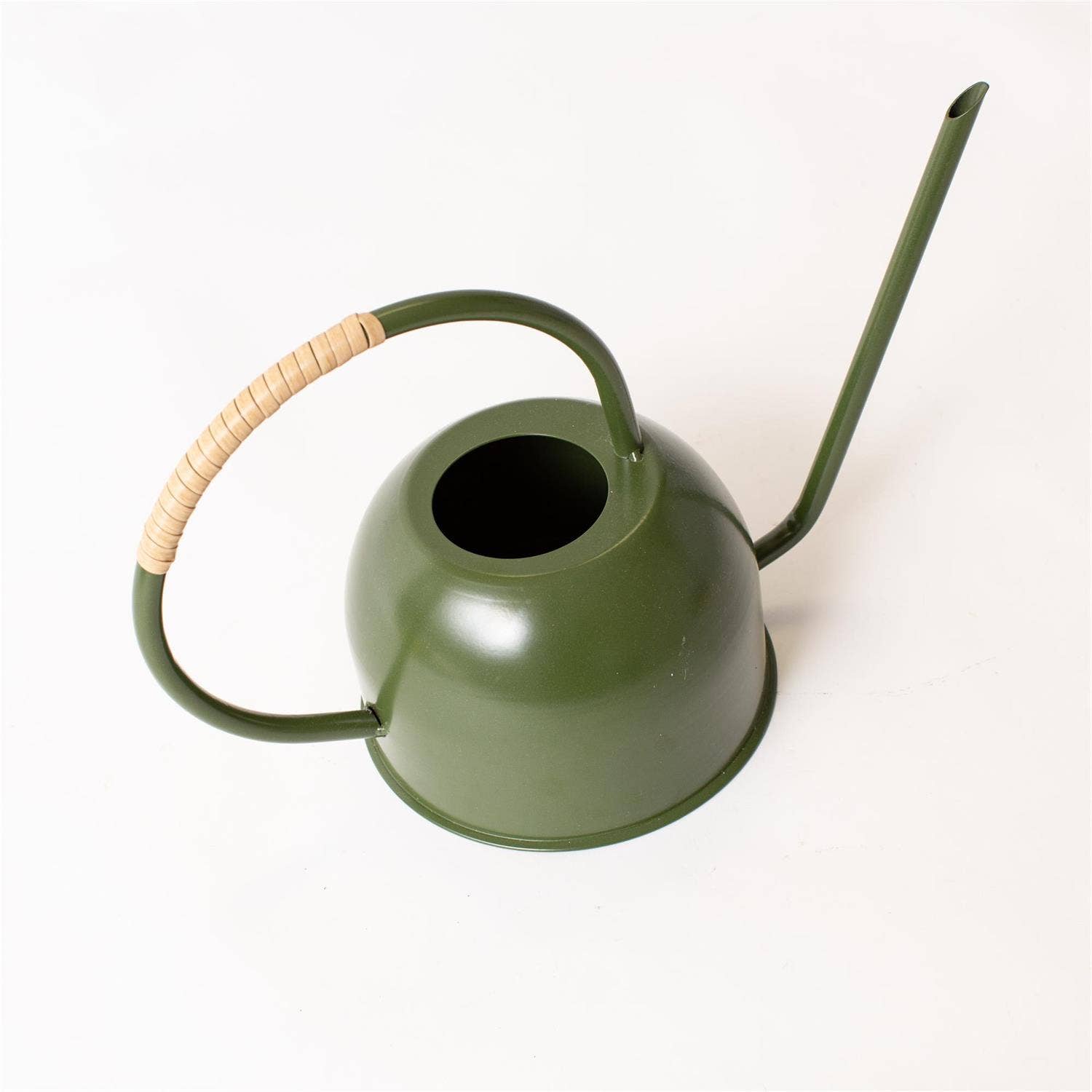 Green Enamel With Rattan Watering Can (Pk/04)