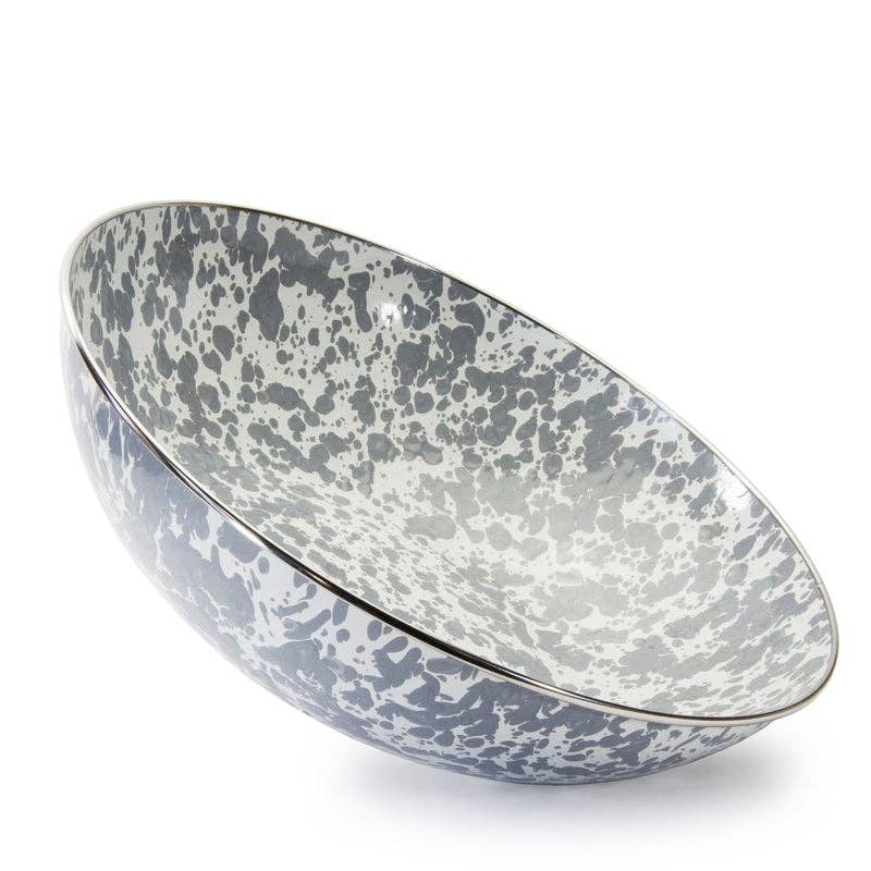 Golden Rabbit Enamelware Swirl Catering Bowl: Red Swirl