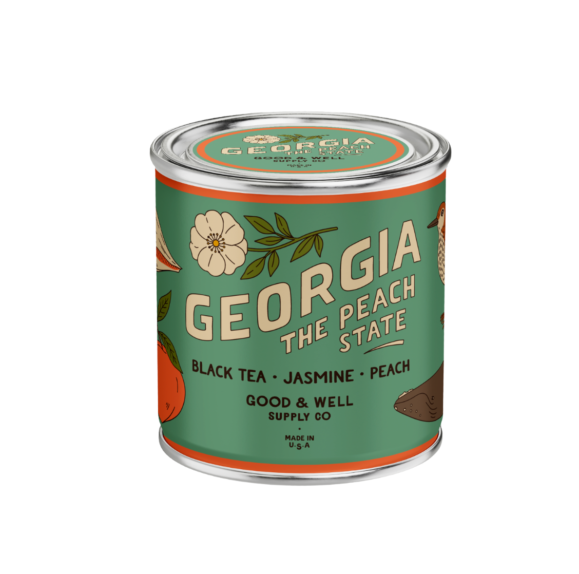 Georgia State Soy Candle : 1/2 Pint / Cotton Wick