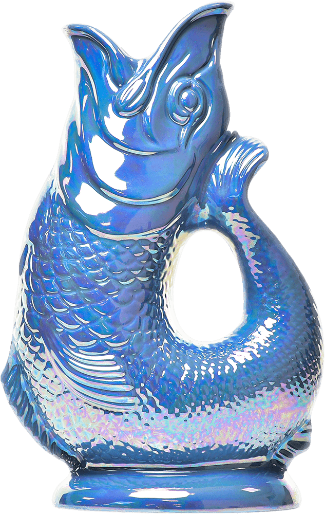 Sea Blue Lustre Gluggle Jug