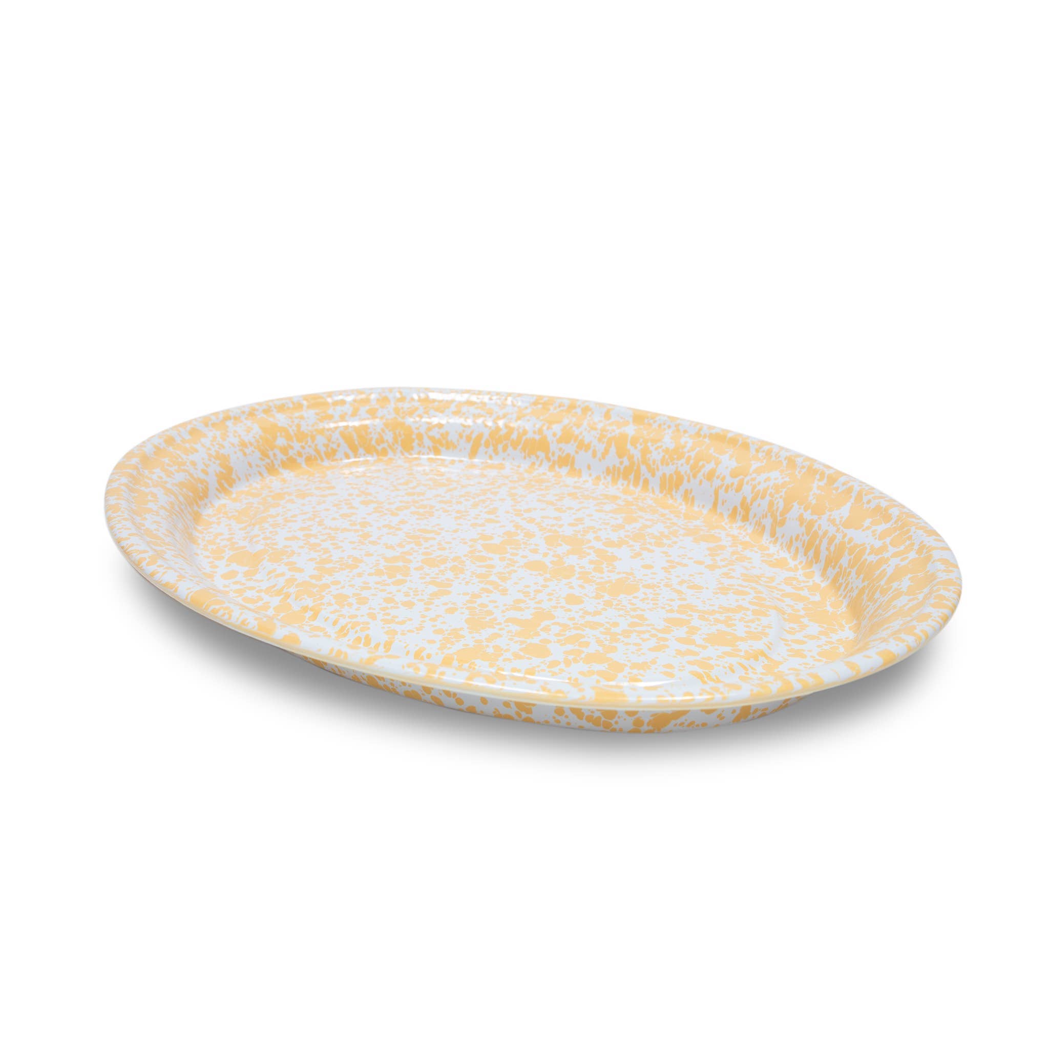 Splatter Enamelware Oval Platter: Red Splatter