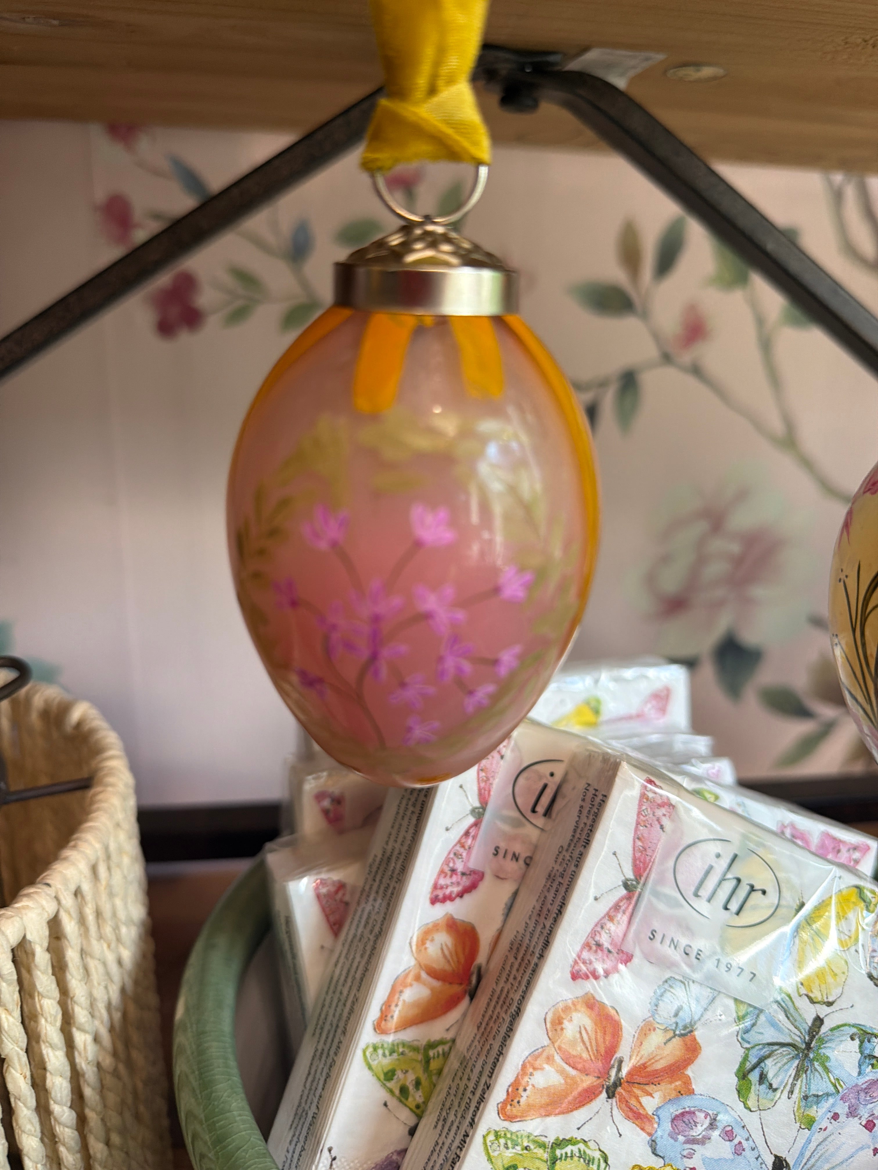 Painted egg ornament
