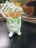 Guernsey Glass  green and white slag glass