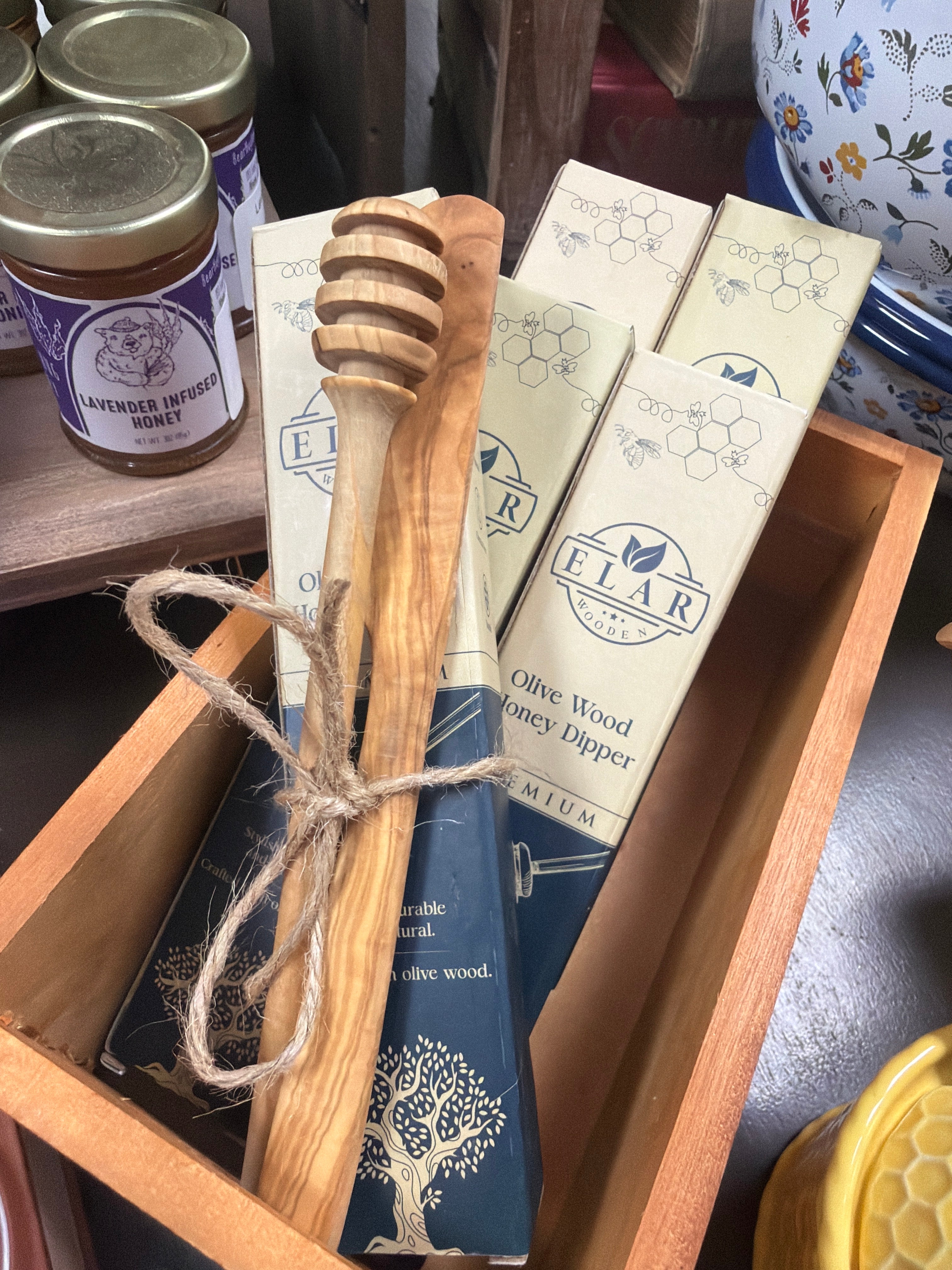 Olive Wood Honey Dipper