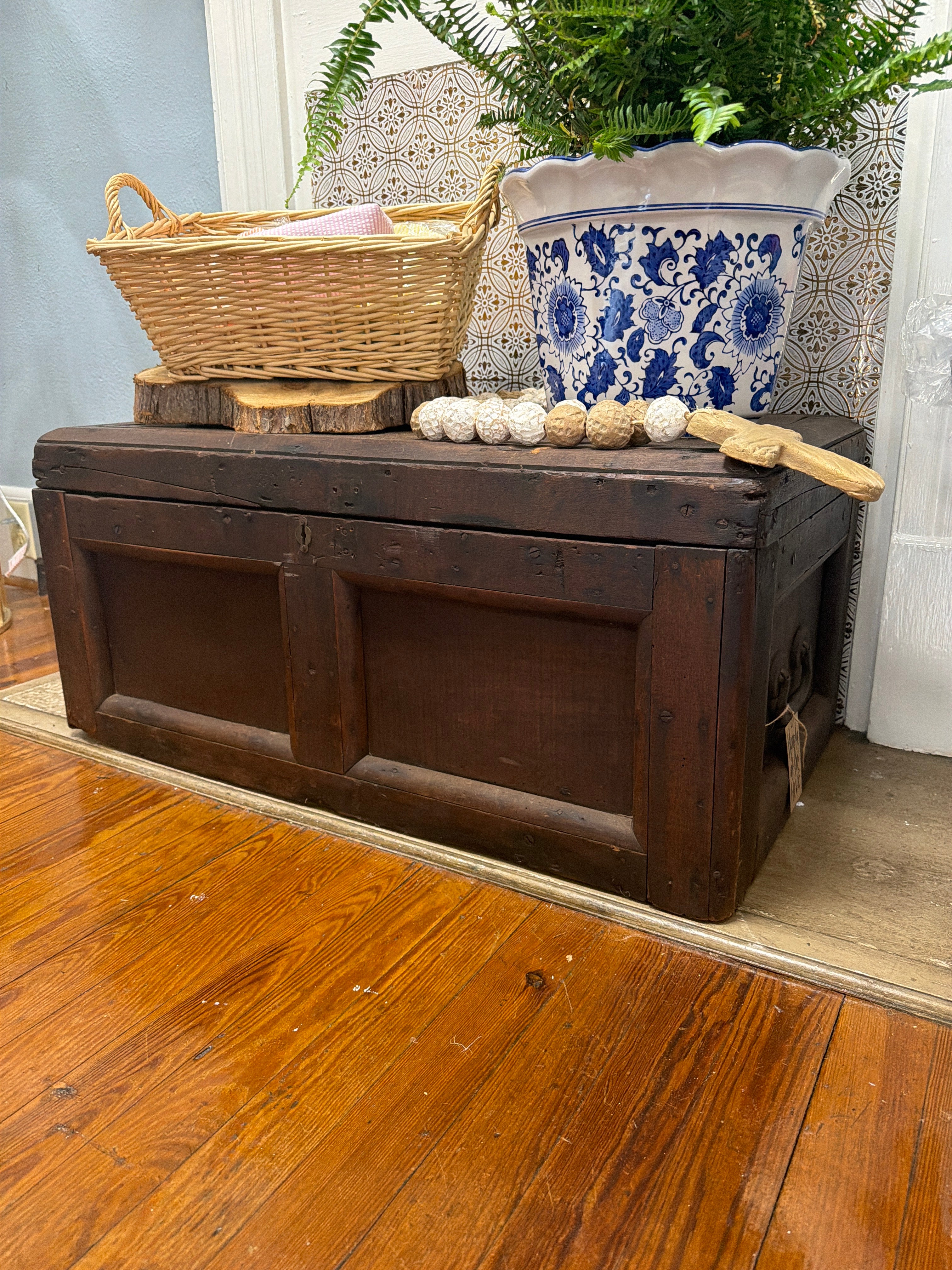 Antique Wooden Carpenters Tool Chest
