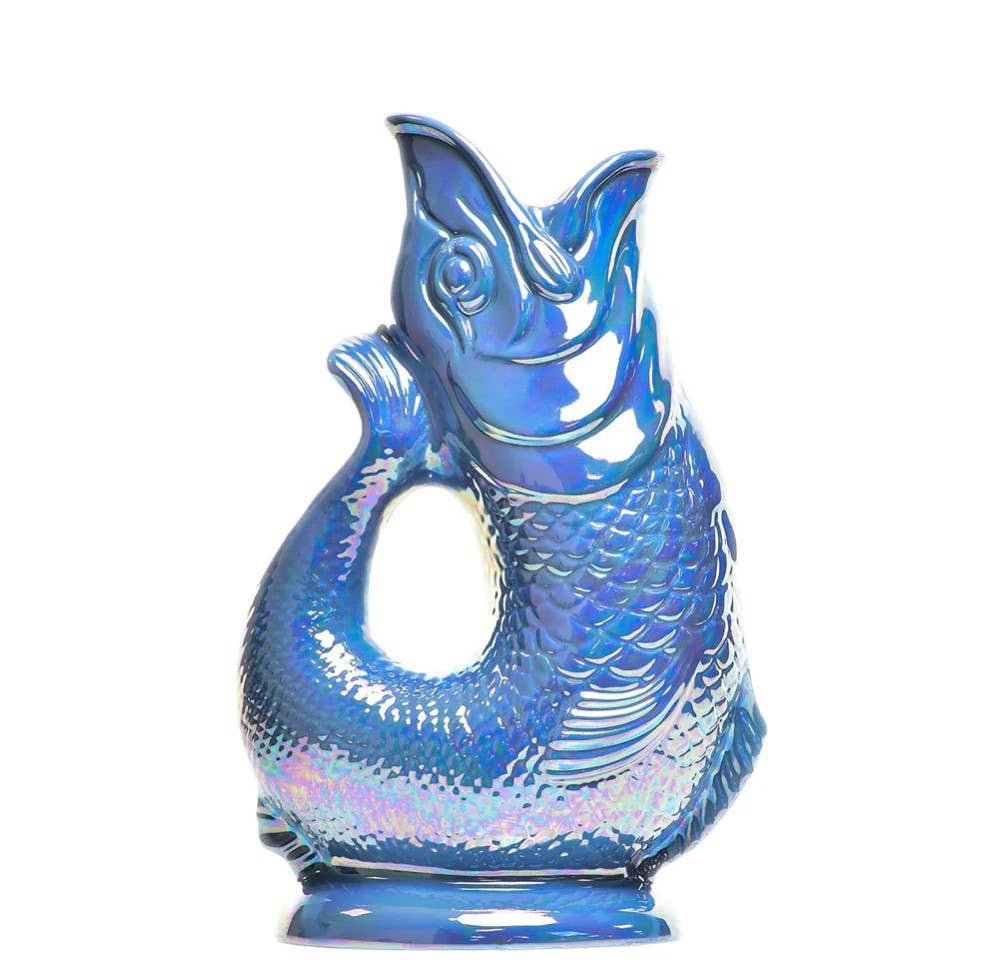Sea Blue Lustre Gluggle Jug