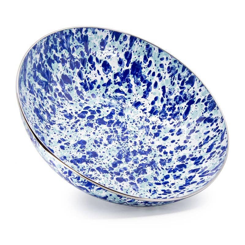 Golden Rabbit Enamelware Swirl Catering Bowl: Red Swirl