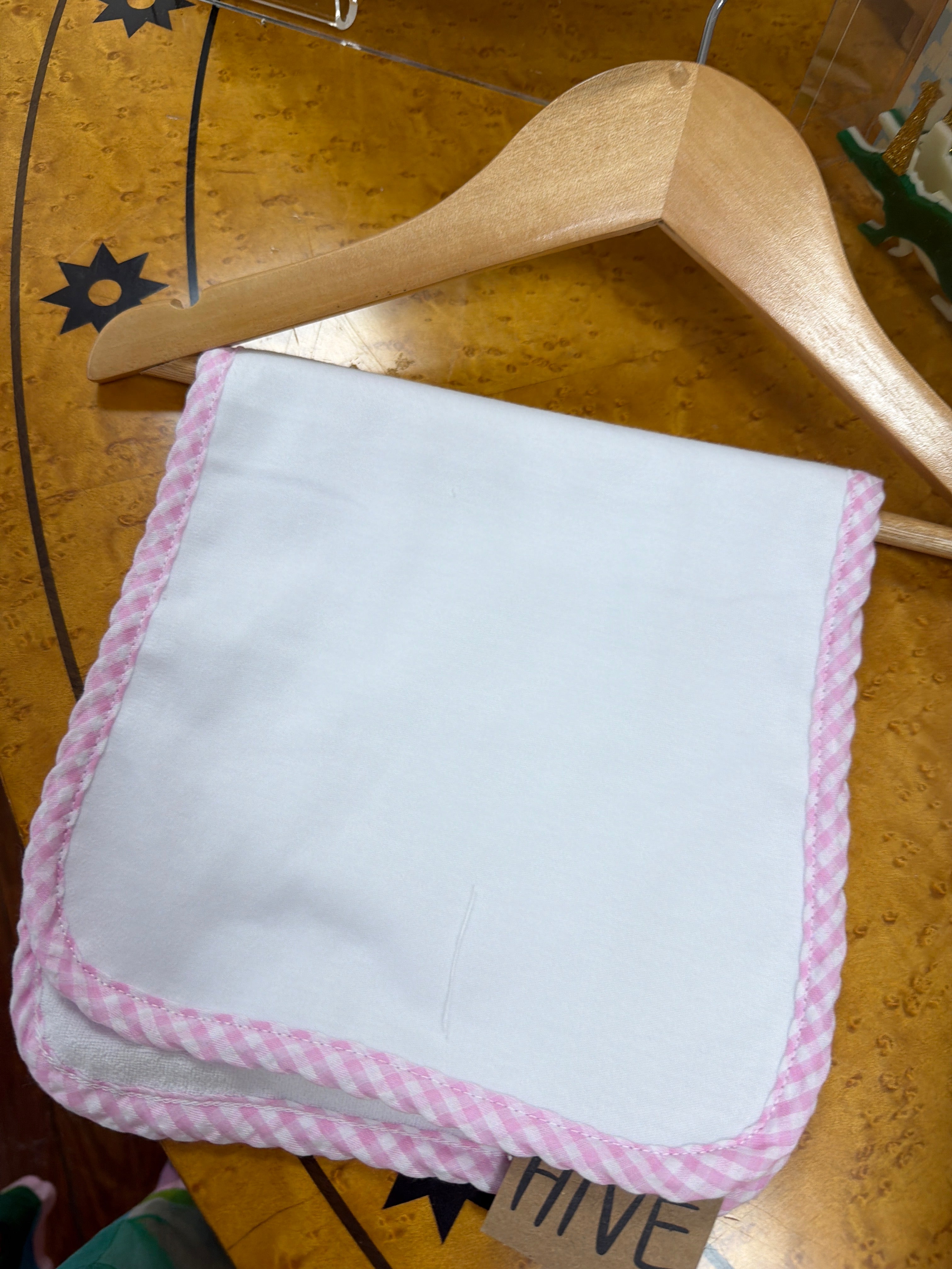 Infant Burp Cloth, Pink Ginghm