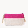 Handwoven Jute-Cotton Bag • Block A Clutch - Pink