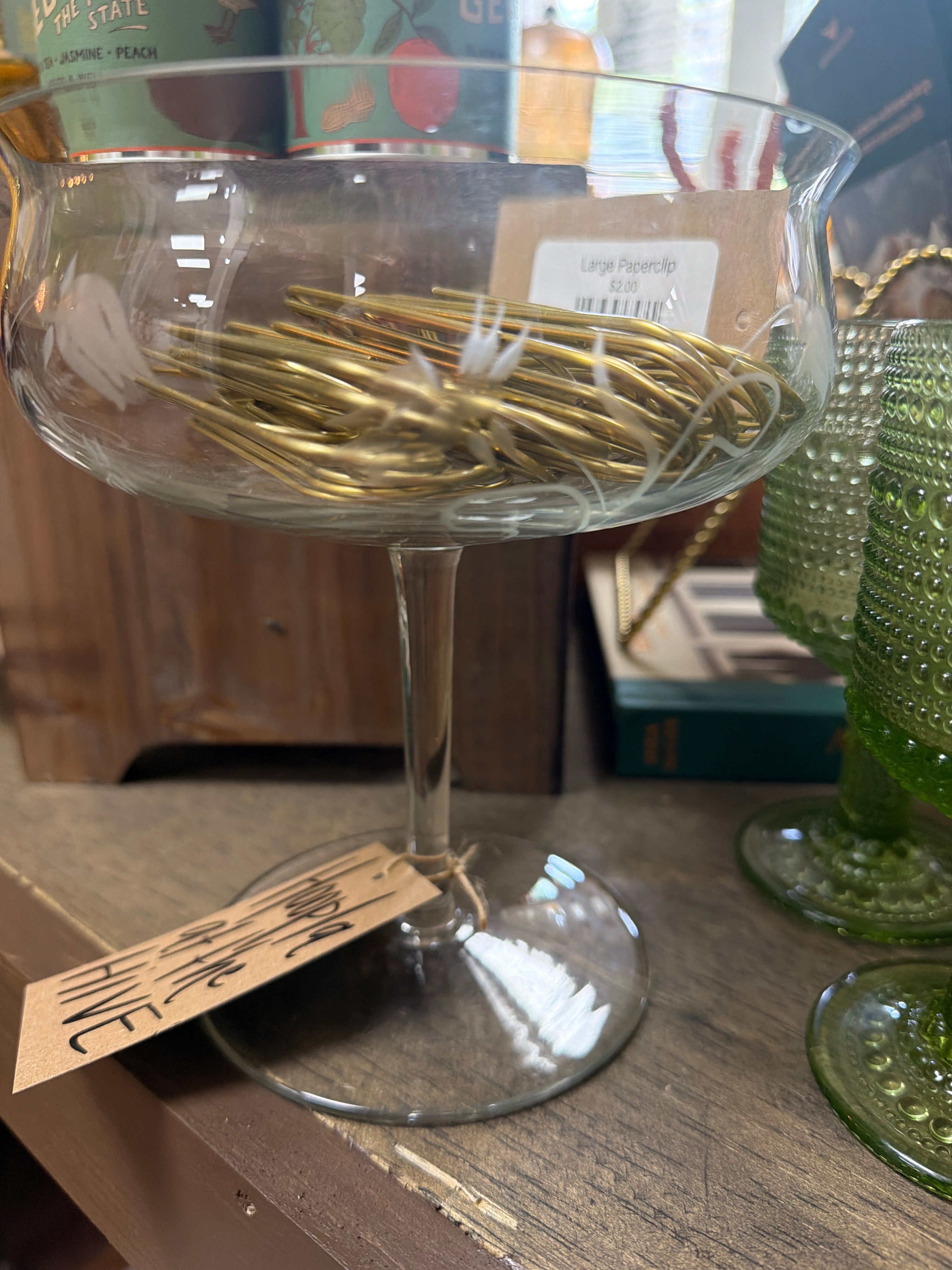 Etched Glass Pedestal Compote