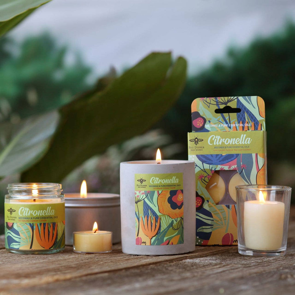 Citronella Outdoor Candle – Beeswax Blend – Concrete Cup