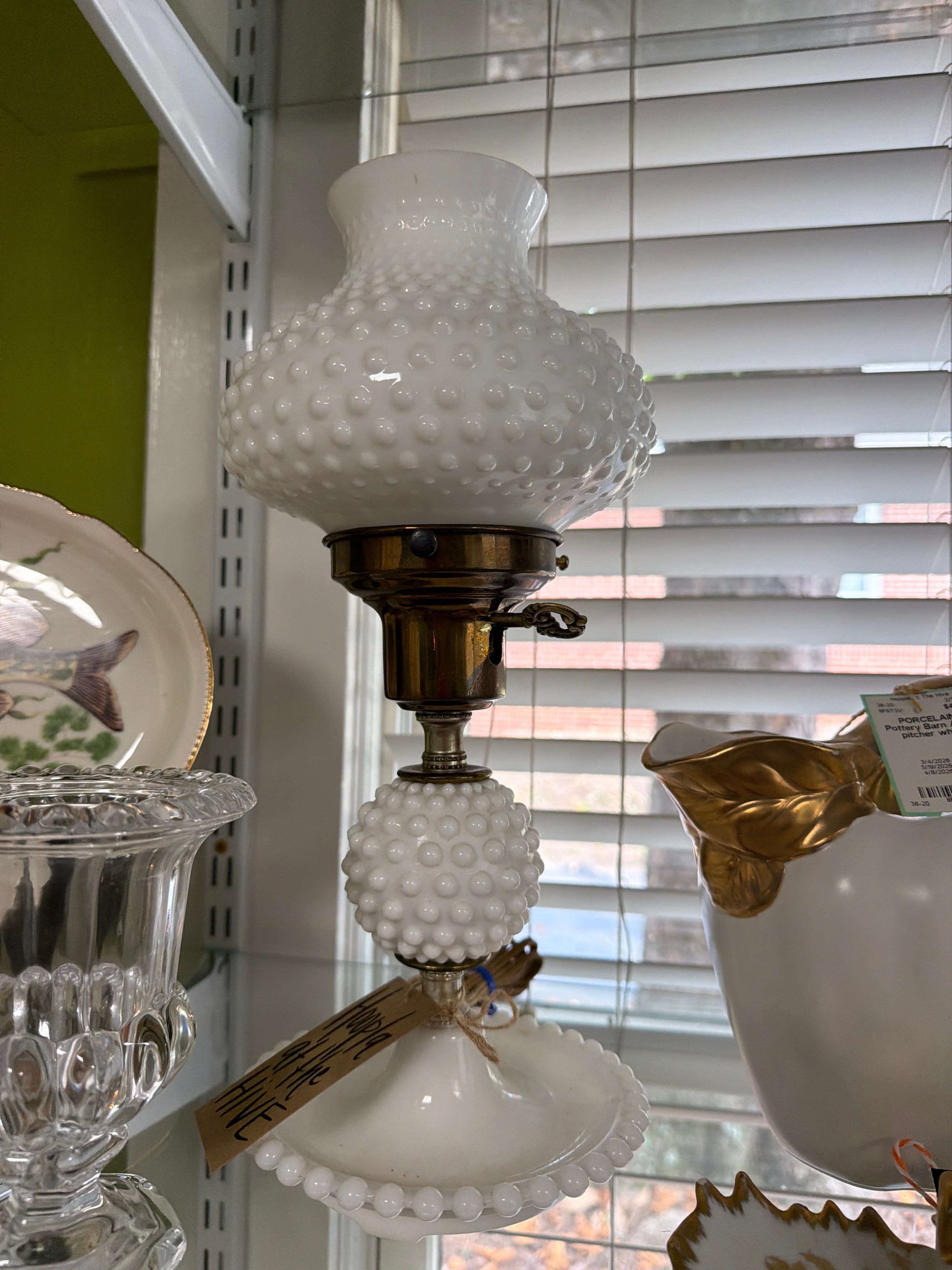 Vintage Milk Glass Table Lamp