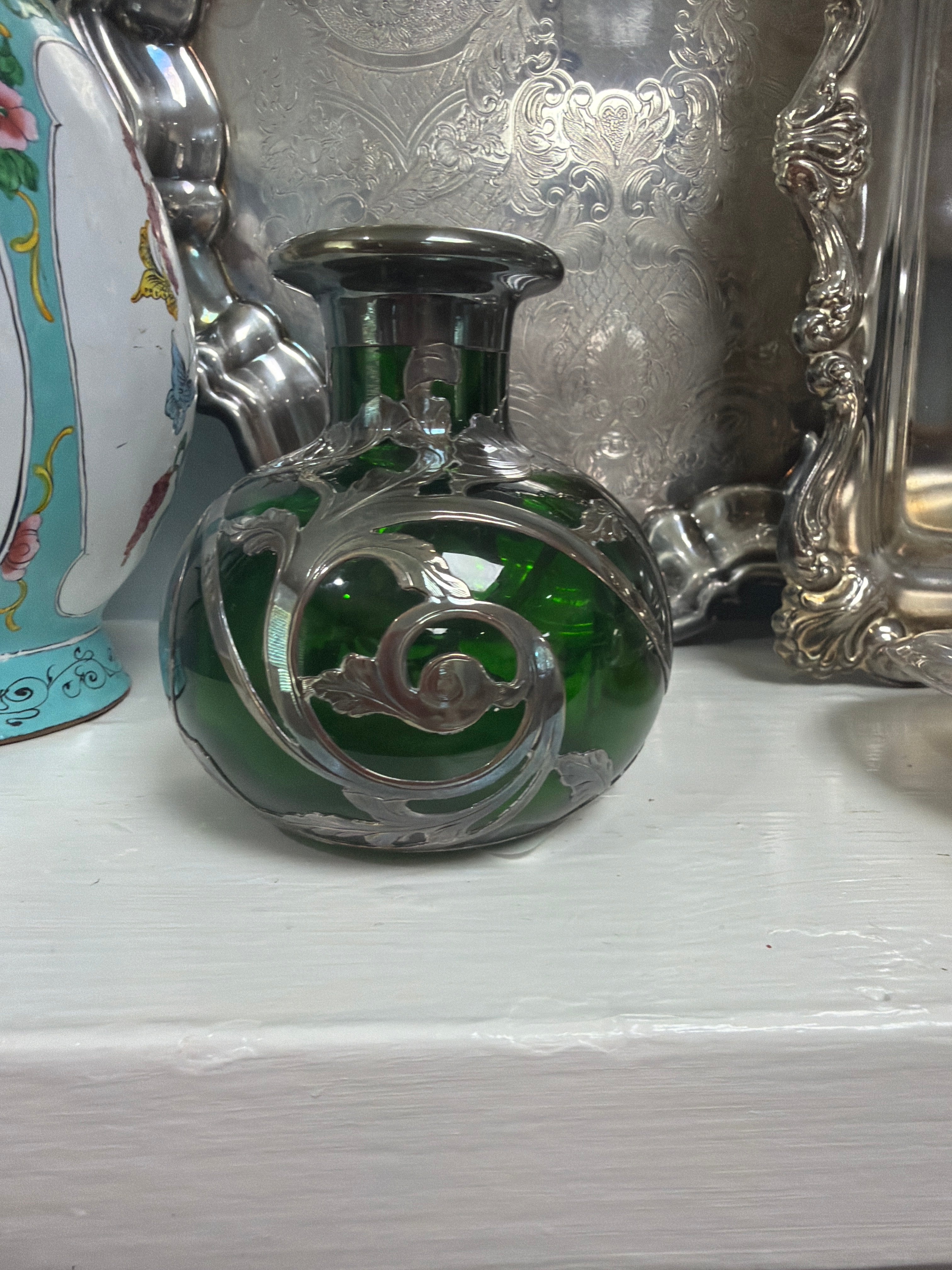 Glass Vase with SS overlay