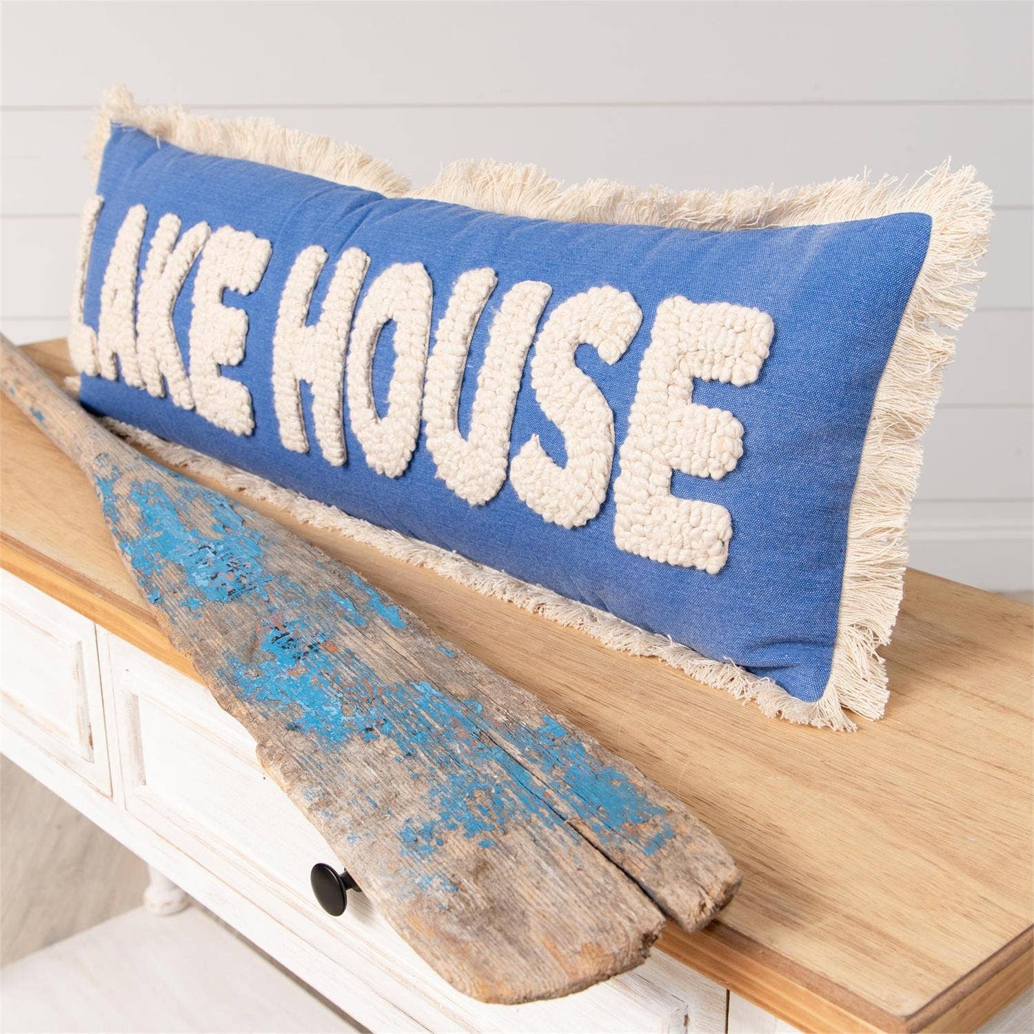 Stonewashed Blue Lake House Pillow (Pk/2) | Lake Decor