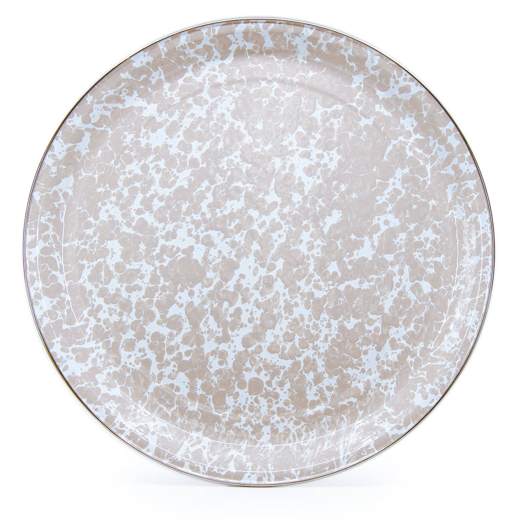 Golden Rabbit Enamelware Swirl Large Tray: Red Swirl