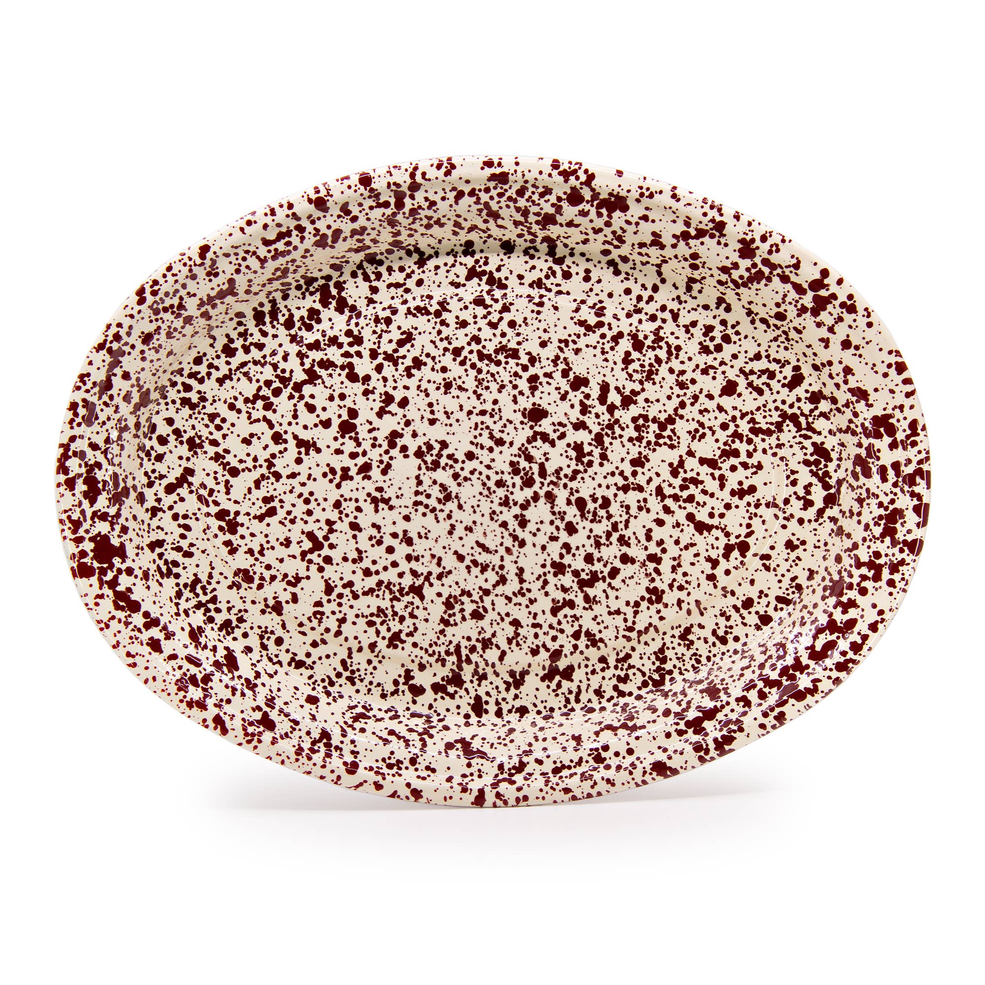 Splatter Enamelware Oval Platter: Red Splatter