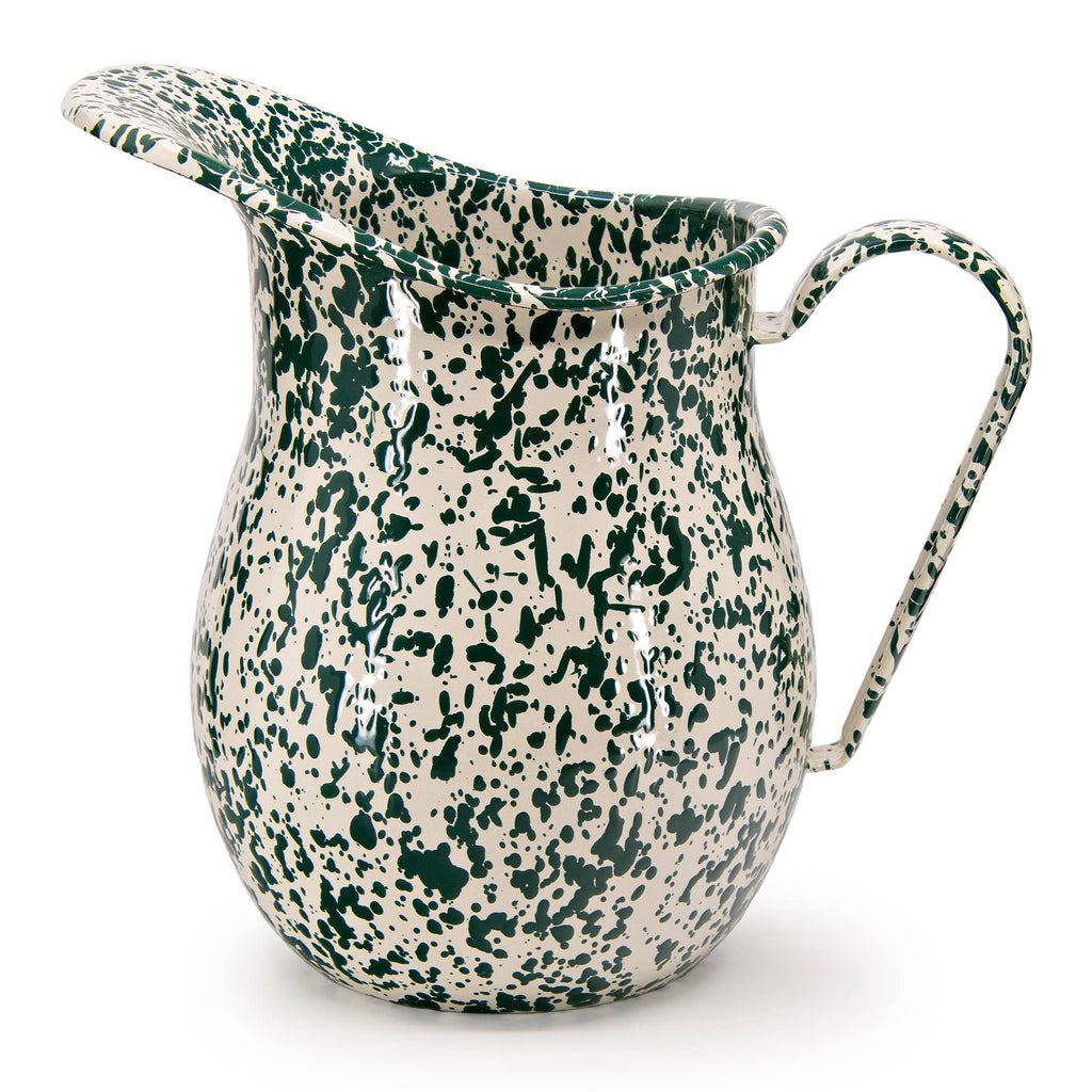 Splatter Enamelware Large Pitcher: Blue Splatter