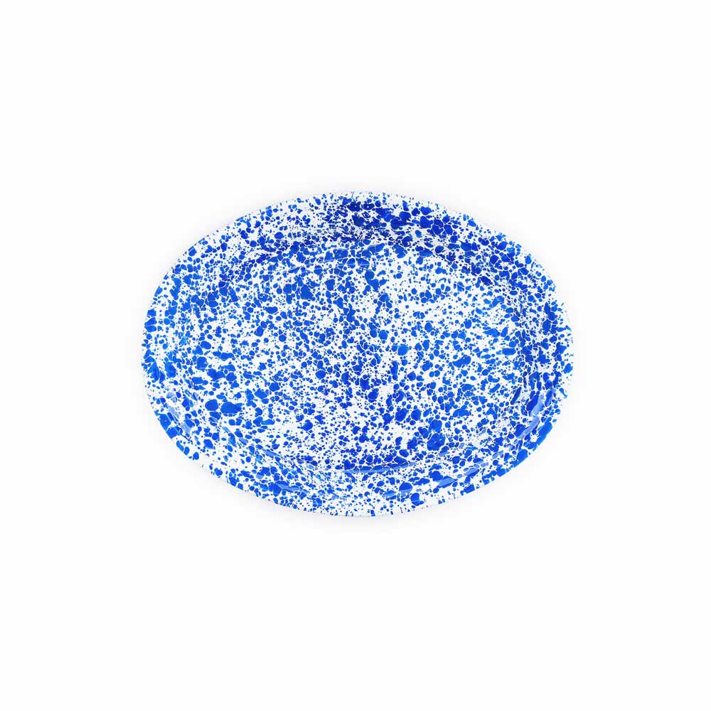 Splatter Enamelware Oval Platter: Red Splatter