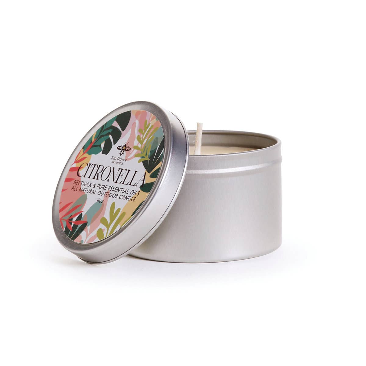 Citronella Candle – Beeswax Blend – 6 oz Tin – 20hr Burn
