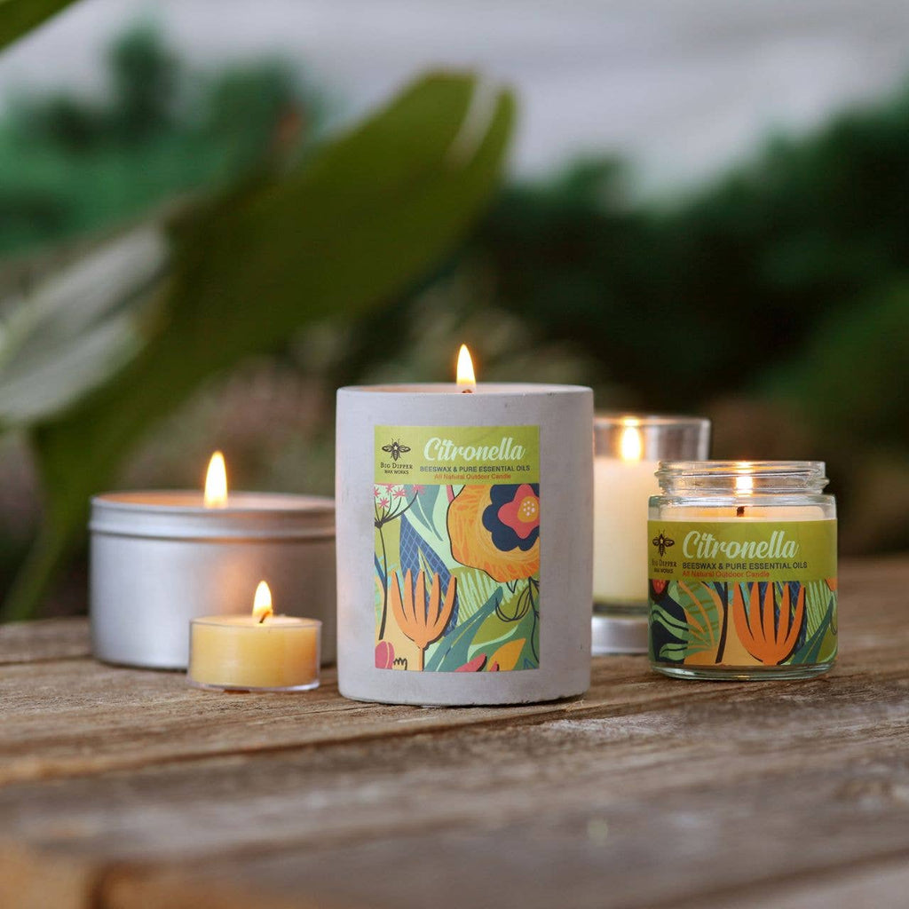 Citronella Outdoor Candle – Beeswax Blend – Concrete Cup
